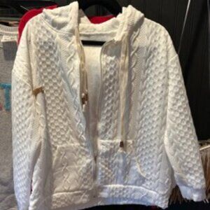 White quilted zip up